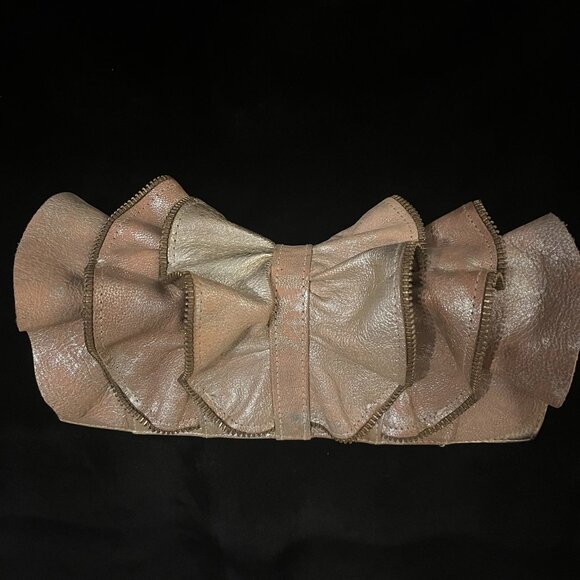 SUSAN FARBER COLLECTIONS - LEATHER RUFFLE BAG - Picture 3 of 3